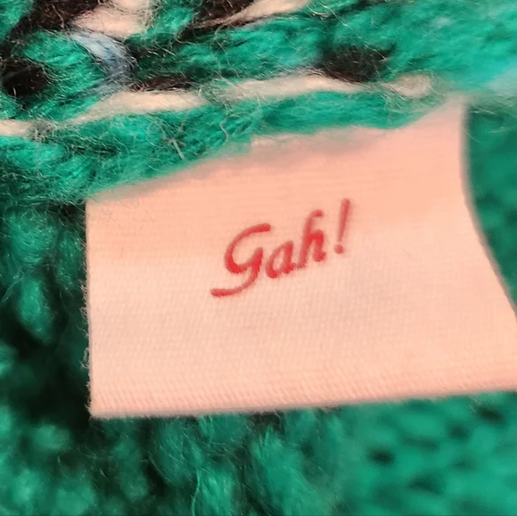 Lisa Says Gah Campagne Sweater Cottage Scene Knit Sweater Size Medium (No Tag) - Picture 5 of 6